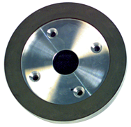 6 x 3/4 x 1-1/4'' - 1/16'' Abrasive Depth - 220 Grit - 3/4 Rim Plate Type 6A2C Mounted Diamond Wheel - Exact Industrial Supply