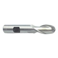 7/8'' Dia. - 4-1/4'' OAL - Uncoated HSS - Ball End SE EM - 2 FL - Exact Industrial Supply
