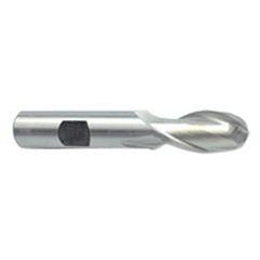 7/8'' Dia. - 4-1/4'' OAL - Uncoated HSS - Ball End SE EM - 2 FL - Exact Industrial Supply