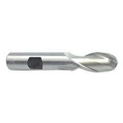 9/16'' Dia. - 3'' OAL - Uncoated HSS - Ball End SE EM - 2 FL - Exact Industrial Supply