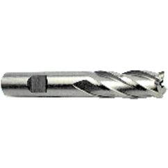 5/8 Dia. x 3-3/4 Overall Length 4-Flute Square End High Speed Steel SE End Mill-Round Shank-Non-Center Cutting-Uncoated - Exact Industrial Supply