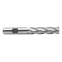 1 Dia. x 6-1/2 Overall Length 4-Flute Square End High Speed Steel SE End Mill-Round Shank-Center Cutting-Uncoated - Exact Industrial Supply