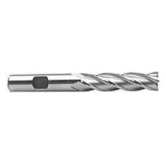 3/4 Dia. x 5-1/4 Overall Length 4-Flute Square End High Speed Steel SE End Mill-Round Shank-Center Cutting-Uncoated - Exact Industrial Supply