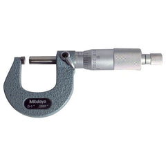 11″-12″ Measuring Range-0.0001″ Graduation - Ratchet Thimble - Carbide Face - Outside Micrometer - Exact Industrial Supply