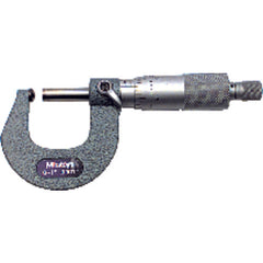 0-1″ Measuring Range-0.0001″ Graduation - Ratchet Thimble - Carbide Face - Ball Anvil & Spindle Micrometer - Exact Industrial Supply