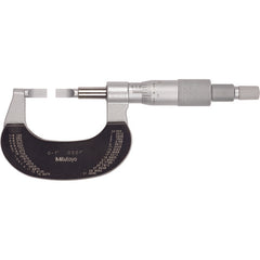 0-1″ Measuring Range-0.0001″ Graduation - Ratchet Thimble - High Speed Steel Face - Blade Micrometer - Exact Industrial Supply