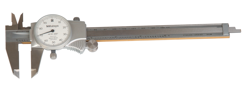 0 - 200mm Measuring Range (0.02mm Grad.) - Dial Caliper - #505-686 - Exact Industrial Supply