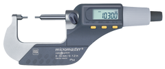 0 - 1.2" / 0 - 30mm Measuring Range - .00005/.001mm Resolution - Friction Thimble - Carbide Face - Electronic Spline Micrometer - Exact Industrial Supply