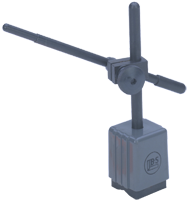 #599-7761- Mini Mag Stand with Fine Adjustment - 1-1/4 x 1-1/4 x 1-3/4" Base Size - Magnetic Base Indicator Holder - Exact Industrial Supply