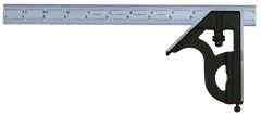 #C11H-18-4R - 18'' - 4R Graduation - Chrome Blade - 2 Piece Combination Square Set - Exact Industrial Supply