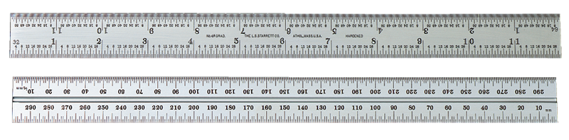 #CB24-16R - 24'' - 16R Graduation - Chrome - Combination Square Blade - Exact Industrial Supply