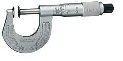 #256RL-1 -  0 - 1'' Measuring Range - .001 Graduation - Ratchet Thimble - High Speed Steel Face - Disc Micrometer - Exact Industrial Supply