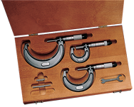 #ST436.1CXRLZ - 0 - 6'' Measuring Range - .0001 Graduation - Ratchet Thimble - Carbide Face - Outside Micrometer Set - Exact Industrial Supply