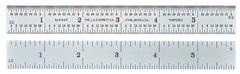 #C636-300-Certified - 11-3/4 / 300mm Long - 36 Graduation - 1'' Wide - Spring Tempered Rule with Certification - Exact Industrial Supply