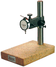 #653GJ - Kit Contains: .0005" Graduation; 0-25-0 Reading - Pink Granite Stand & Dial Indicator - Exact Industrial Supply