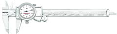 #3202-6 -  0 - 6" Stainless Steel Dial Caliper with .001" Graduation - Exact Industrial Supply
