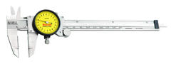 #120MX-150 - 0 - 150mm Measuring Range (0.02mm Grad.) - Dial Caliper with Certification - Exact Industrial Supply
