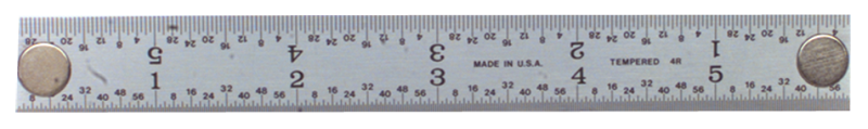 #402-024MG - 24'' Long - 4R Graduation - 1-1/4'' Wide - Rigid Magnet Rule - Exact Industrial Supply