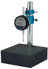 Kit Contains: Granite Base with .0005/.01mm Electronic Indicator - Granite Stand with Indi-X Blue Electronic Indicator - Exact Industrial Supply