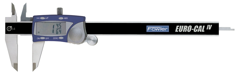 0 - 6" / 0 - 150mm Measuring Range (.0005" / .01mm; fractions in 1/64 increments Res.) - IP54 Coolant Proof Electronic Caliper - Exact Industrial Supply