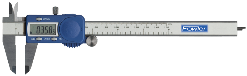 0 - 6" / 0 - 150mm Measuring Range (.0005" / .01mm Res.) - Xtra-Value Electronic Caliper - Exact Industrial Supply