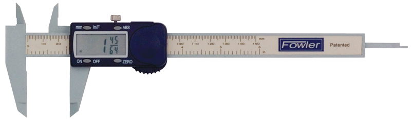 0 - 6" / 0 - 150mm Measuring Range (.0005" / .01mm; fractions in 1/64 increments Res.) - Poly-Cal Electronic Caliper - Exact Industrial Supply