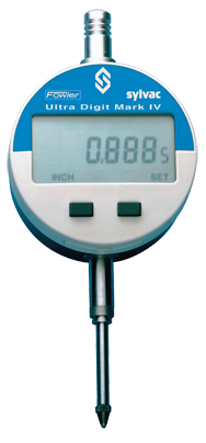 #54-520-260 - 0 - 1 / 0 - 25mm Measuring Range - .0005/.01mm Resolution - 64th Inch / Metric / Fraction - INDI-XBlue Electronic Indicator - Exact Industrial Supply