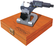 Kit Contains: 0-1" IP54 Fluid Resistant Electronic Micrometer (54-860-001); Compact Folding Micrometer Stand (52-247-005); 2 Ball Attachments; Wooden Case - Micrometer Inspection Set - Exact Industrial Supply