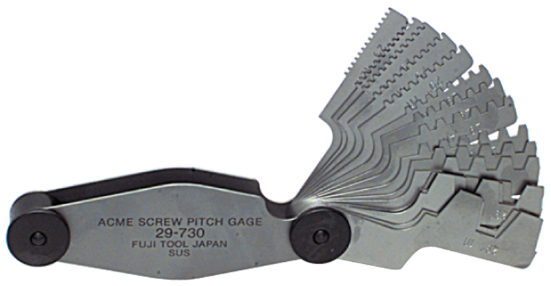 #615-6327 - 16 Leaves - Metric Pitch - Acme Screw Thread Gage - Exact Industrial Supply