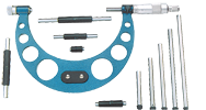 16 - 20'' Measuring Range - .001 Graduation - Ratchet Thimble - Carbide Face - Interchangeable Anvil Micrometer - Exact Industrial Supply