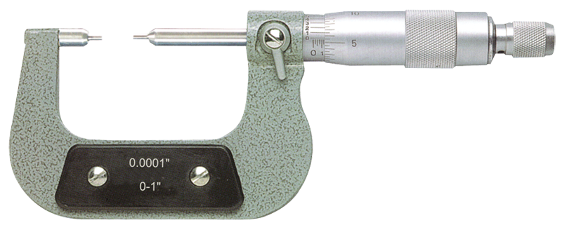 0 - 1'' Measuring Range - .0001 Graduation - Ratchet Thimble - Carbide Face - Spline Micrometer - Exact Industrial Supply