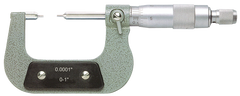 0 - 1'' Measuring Range - .0001 Graduation - Ratchet Thimble - Carbide Face - Spline Micrometer - Exact Industrial Supply