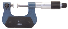 0 - 1'' Measuring Range - .0001 Graduation - Friction Thimble - High Speed Steel Face - Interchangeable Anvil Micrometer - Exact Industrial Supply