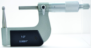 1 - 2'' Measuring Range - .0001 Graduation - Ratchet Thimble - Carbide Face - Tubing Micrometer - Exact Industrial Supply