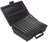#Z9980B - 10 Piece Set - 1/8'' Thickness - 1/8'' Increments - 1/2 to 1-5/8'' - Parallel Set - Exact Industrial Supply