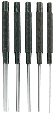 #SPC76 - 1/8 - 3/8" Diameter - 5 Piece Extra Long Drive Pin Punch Set - Exact Industrial Supply