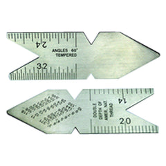 Center Gage - Model 5032 - Metric Standard 60°–0.5 mm and 1.0 mm Graduation - Exact Industrial Supply