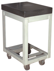 18 x 24" - Surface Plate Stand 0-Ledge with Casters - Exact Industrial Supply