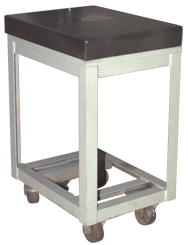 12 x 18" - Surface Plate Stand 0-Ledge with Casters - Exact Industrial Supply