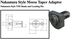 Nakamura Style Morse Taper Adaptor (Nakamura Style VDI Shank and Locating Pin) - Part #: NK71.5040 - Exact Industrial Supply
