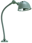 18" Uniflex Machine Lamp; 120V, 60 Watt Incandescent Light, Screw Down Base, Oil Resistant Shade, Gray Finish - Exact Industrial Supply