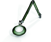 Green-Lite® 5" Racing Green Round LED Magnifier; 43" Reach; Table Edge Clamp - Exact Industrial Supply