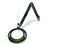 Green-Lite® 7-1/2" Racing Green Round LED Magnifier; 43" Reach; Table Edge Clamp - Exact Industrial Supply