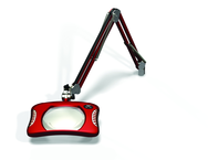 Green-Lite® 7" x 5-1/4"Blazing Red Rectangular LED Magnifier; 43" Reach; Table Edge Clamp - Exact Industrial Supply