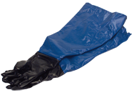 Pair Blue Gauntlet Gloves for Blast Cabinet - Model #2-02025 8" - Exact Industrial Supply