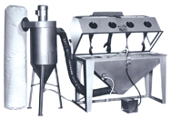 Blast Cabinet with Abrasive Separators-Split Level - #6048AS 60W x 48D x 31H Tub Dimensions - Exact Industrial Supply