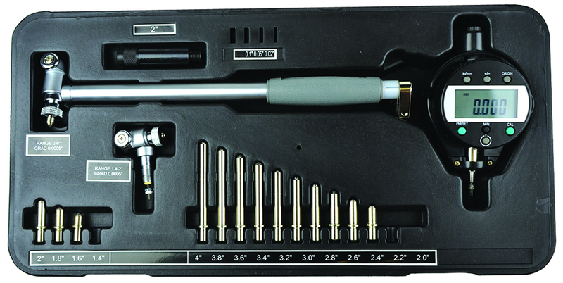 1.4-6" Absolute Electronic Bore Gage- .00005"/.001mm Resolution - Output L5 Connector - Extended Range - Exact Industrial Supply