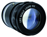 LED 10x Loupe - With inch, mm, Fraction, Angle, Diameter Scale - Exact Industrial Supply