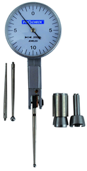 3x1.437"- Long Point - Test Indicator - 0.02/0.0005" White Dial - Exact Industrial Supply