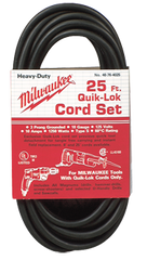 #48-76-4025 - Fits: Most Milwaukee 3-Wire Quik-Lok Cord Sets @ 25' - Replacement Cord - Exact Industrial Supply